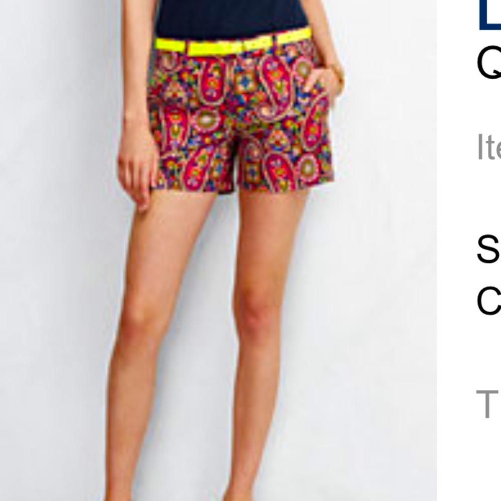 Paisley Linen Shorts by Lands End